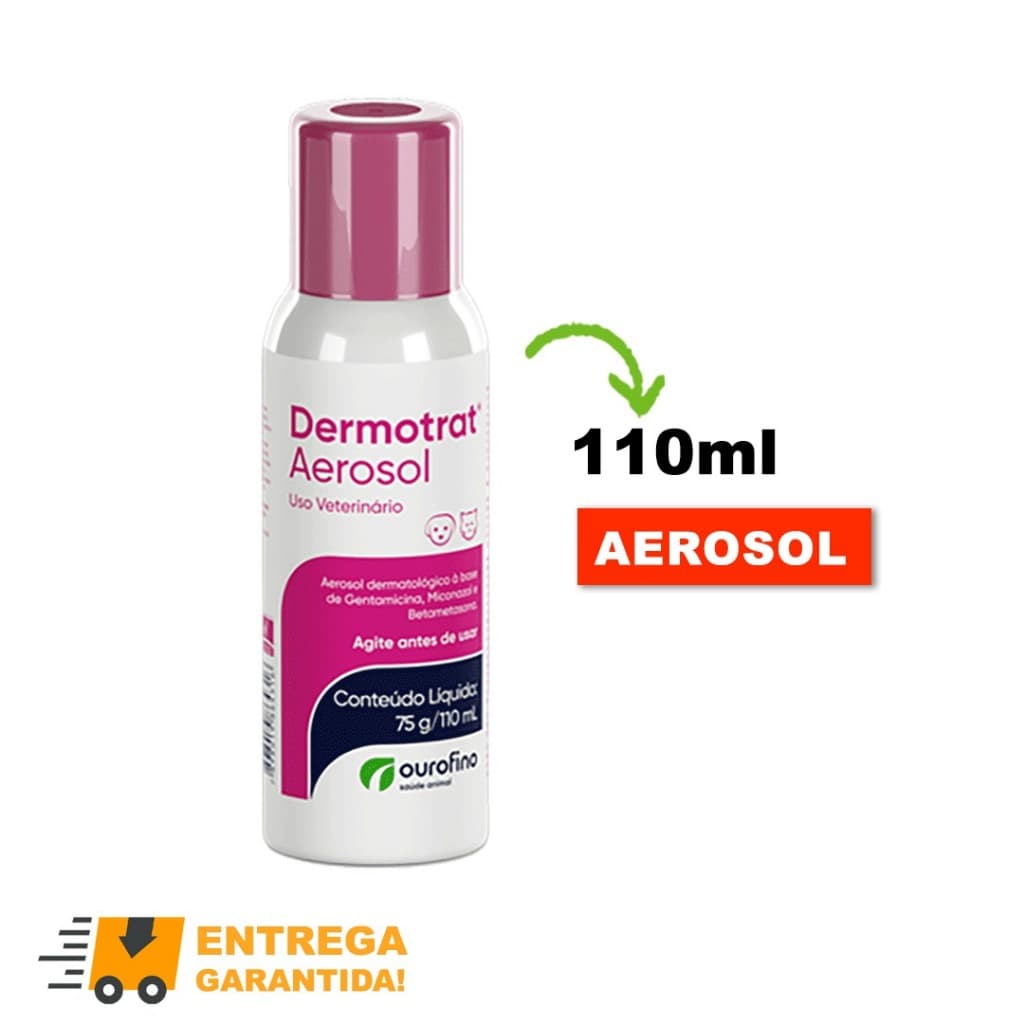 Dermotrat Spray 110ml Tratamento Contra Infecções De Pele Pets