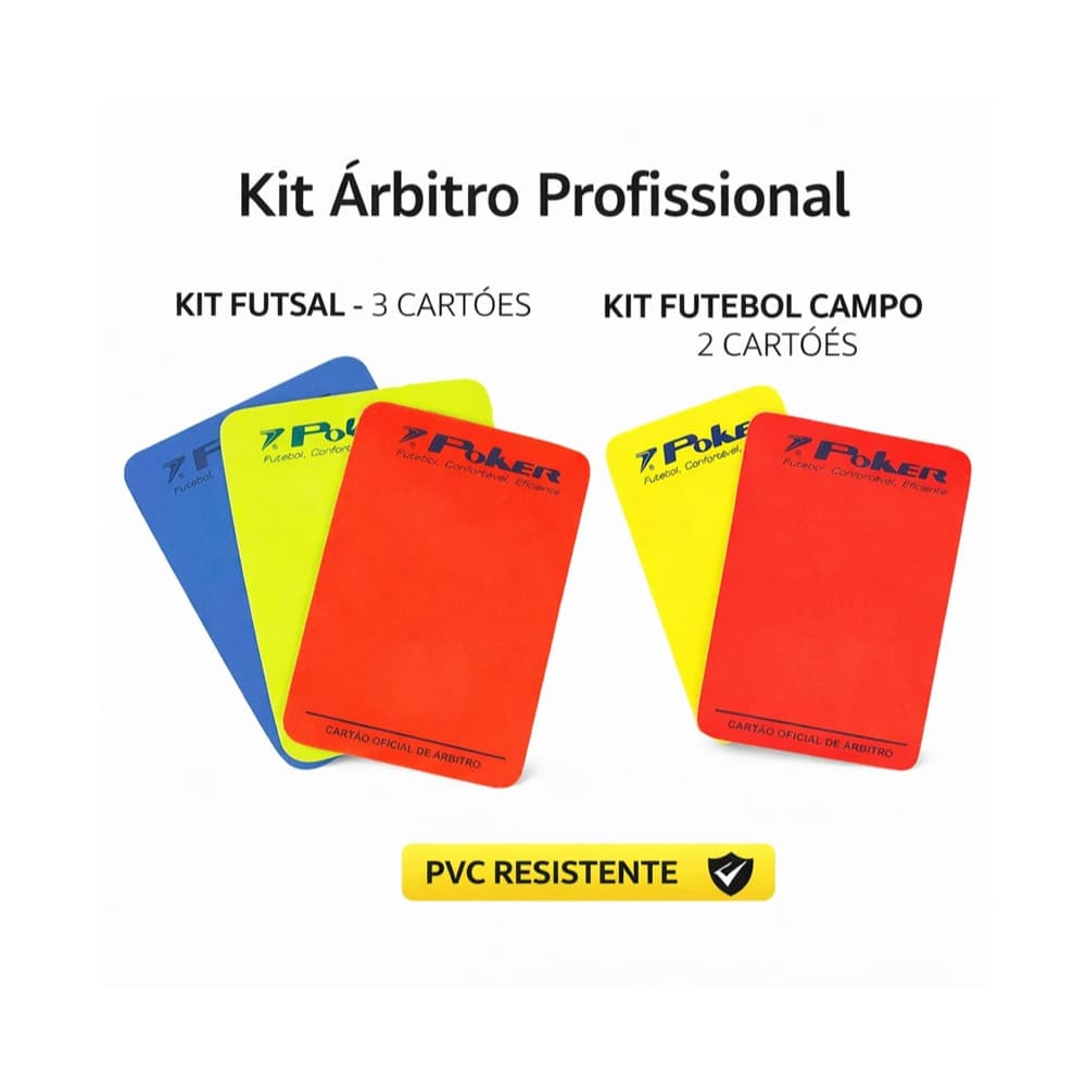 Kit Cartão De Arbitro Juiz Profissional Futsal Salão Campo Original Poker Escolha o Kit