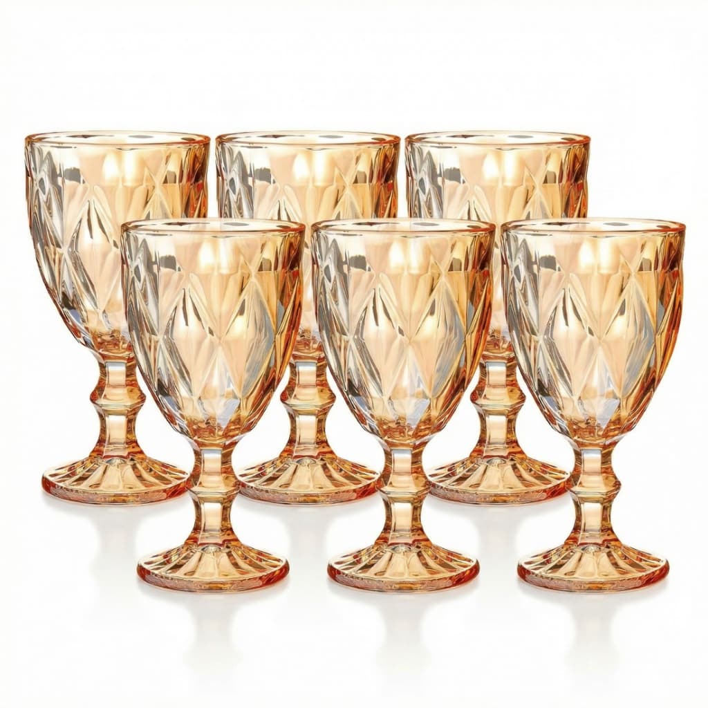 Jogo de Taça Diamante Copo Vidro Transparente Taças Abacaxi Gourmet Bico De Jaca 330ml