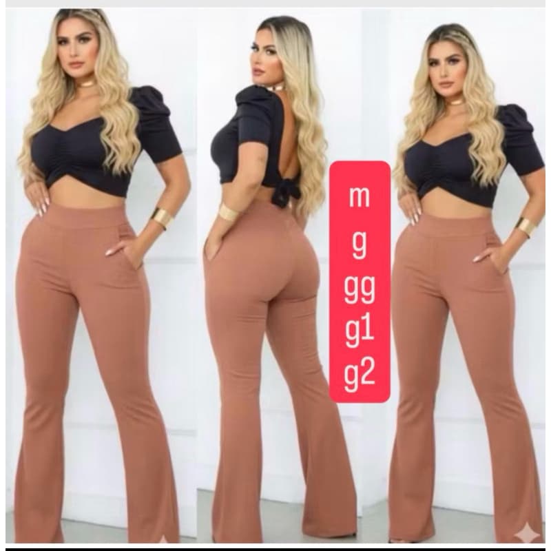 calça fler com bolso M G GG G1 G2 36/38/40/42/44/46/48/50