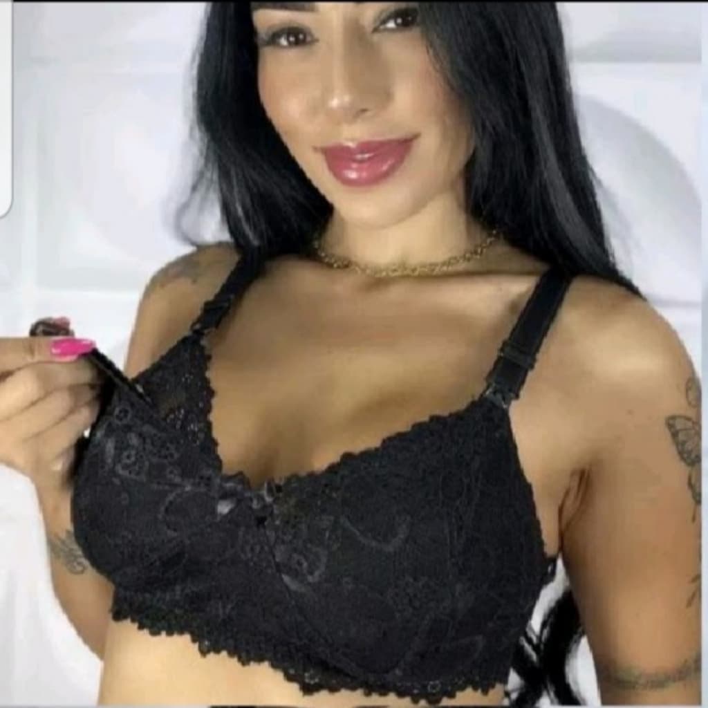 sutiã de renda amamentação sem bojo - pós parto leve confortável