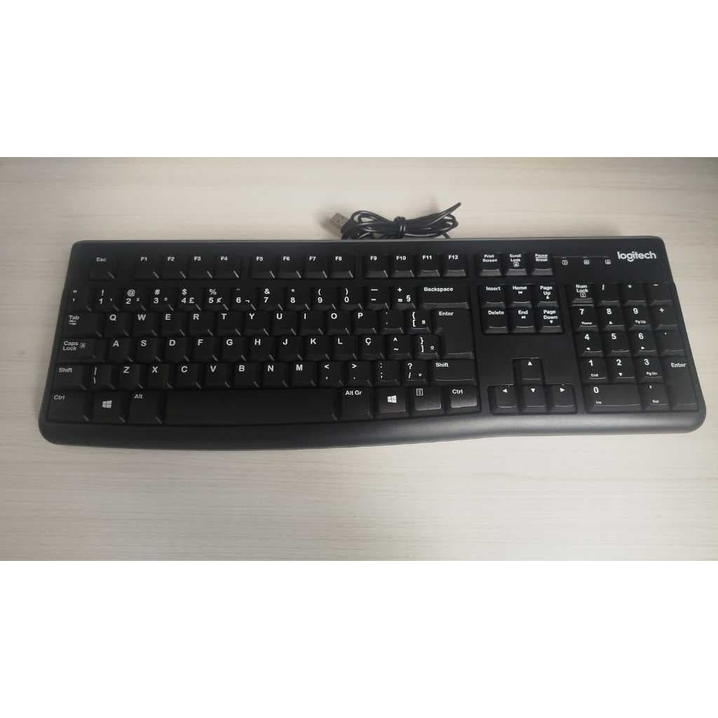 Teclado Logitech K120 USB ABNT2 Preto Semi Novo Corporativo Testado original