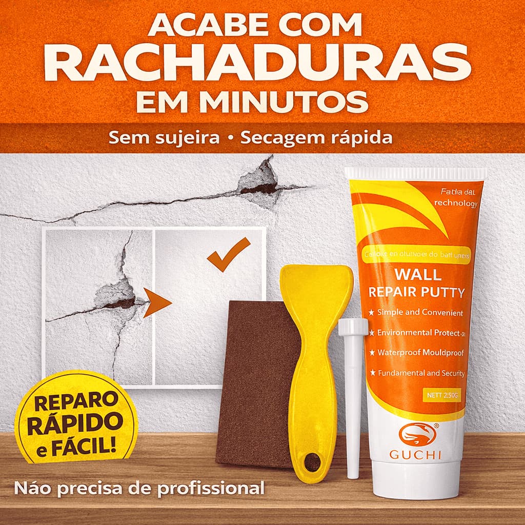 Massa Reparadora 250g Para Parede Tapar Buracos, Rachaduras e Trincas Fácil Aplicação