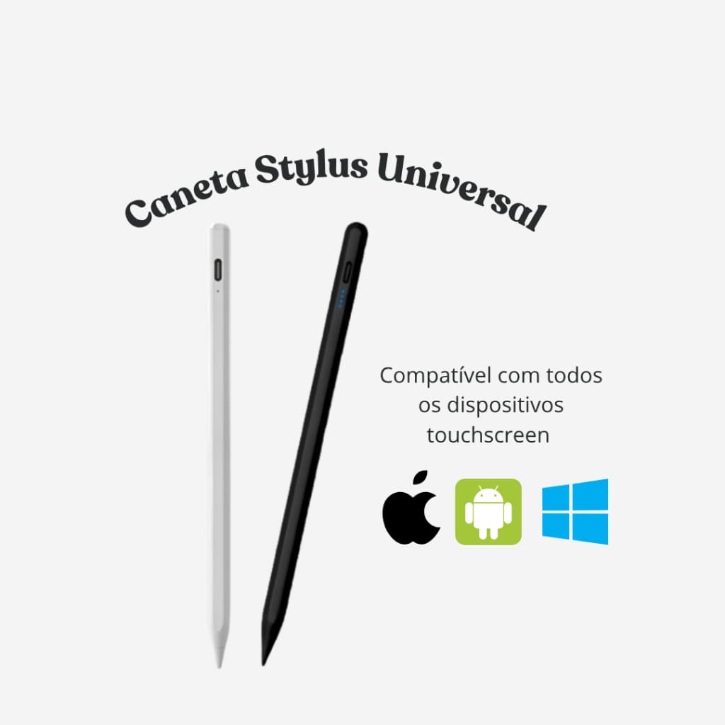 Caneta Stylus Touch Ponta Fina Universal Tablet Celular iPad Android - Envio Imediato