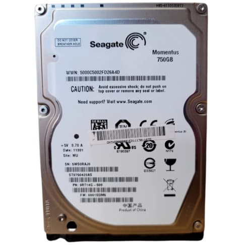 Disco Rígido Hd Interno Seagate Momentus 750gb St9750420as Sata 2,5 Para Notebook