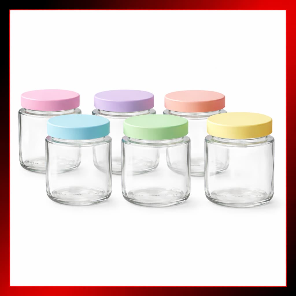 Kit Potes Vidro 200ml para Leite Materno Papinha Tampa BPA Free Coloridas Nadir Figueiredo Belem