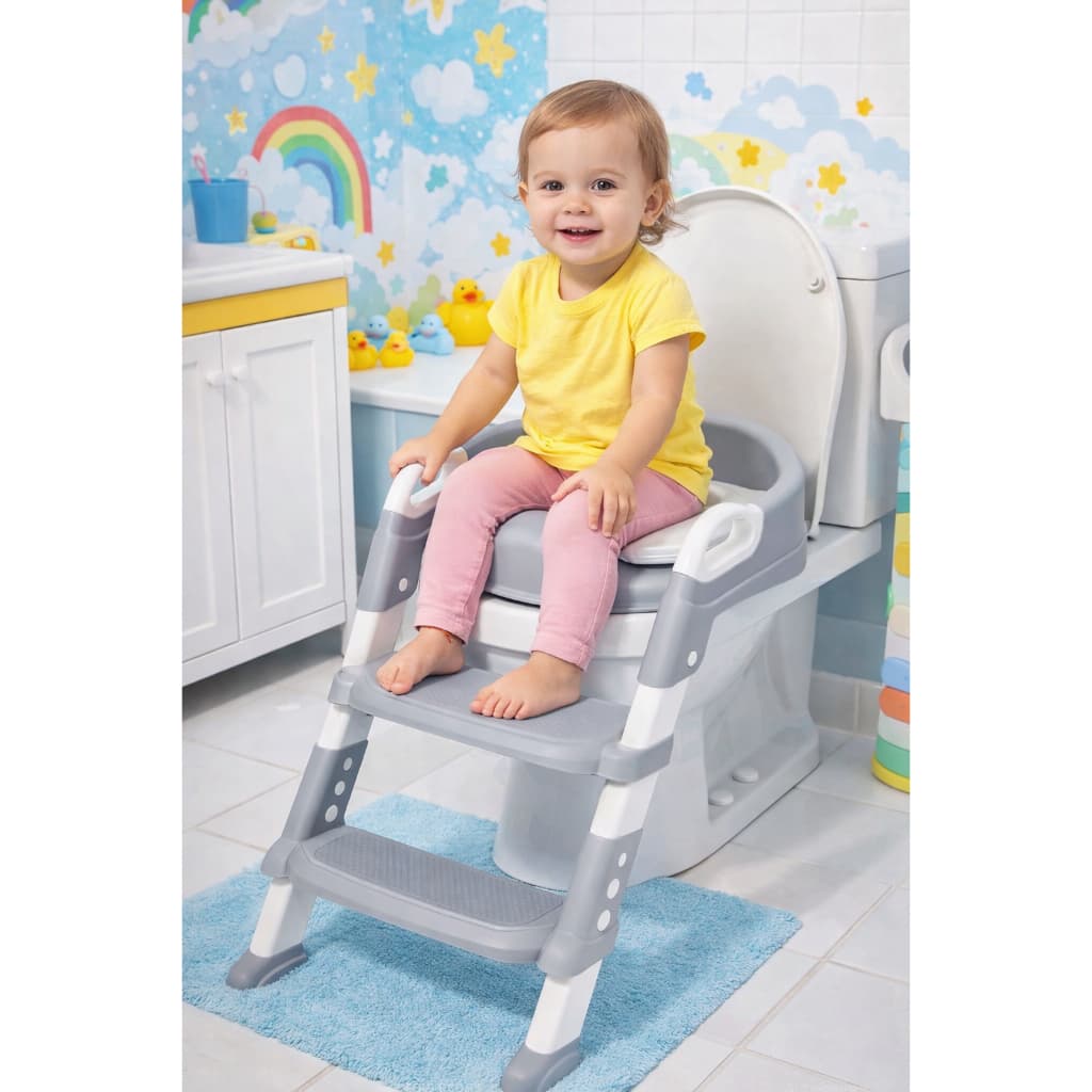 Troninho Infantil Com Escada Assento Redutor Vaso Sanitário Assento Redutor Adequado para bebês de 2 a 6 anos
