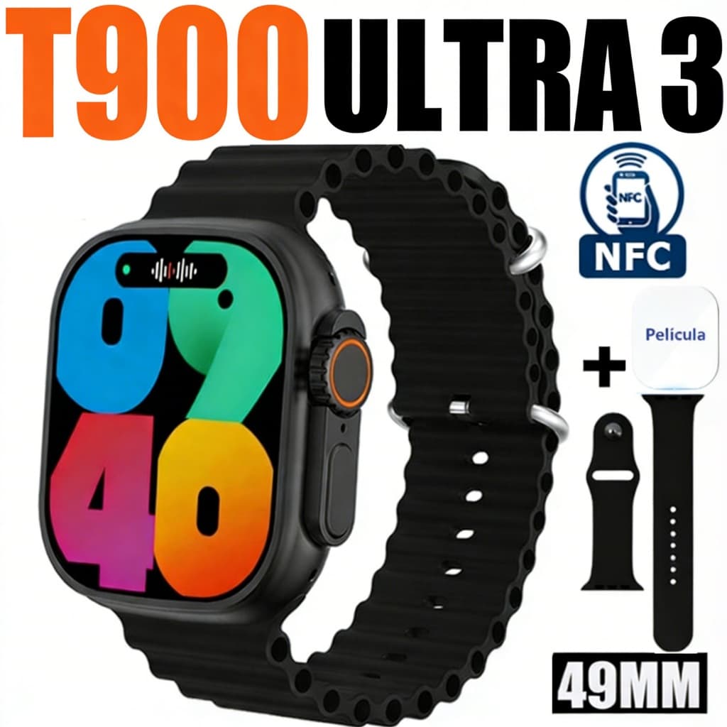 Smartwatch T900 Ultra Série 9 49mm Esportivo Fitness Relógio Inteligente Para Android IOS NFC