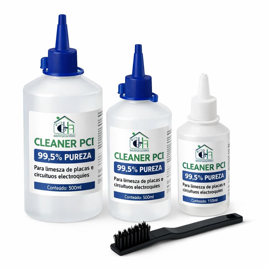 TS Cleaner Implastec Isopropílico + Escova Antiestática Limpa Placa Remove Pasta Térmica Pro Kit!