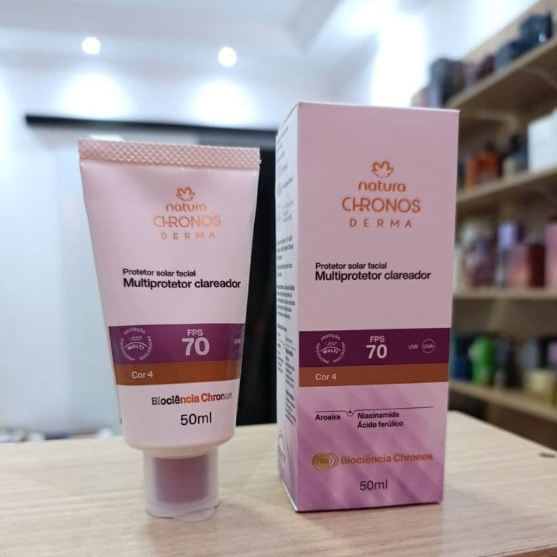 Protetor Clareador Fps 70 Natura Chronos cor C4  Médio  escuro