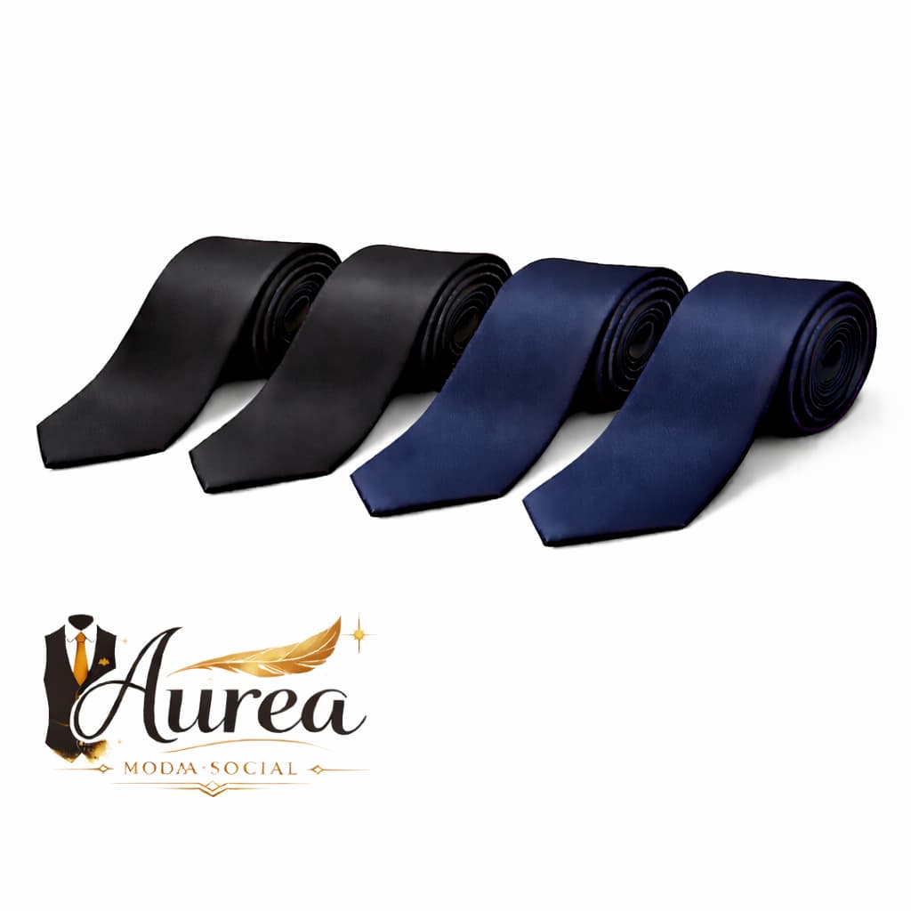 Kit 4 Gravatas Slim Masculino P/ Ternos, Coletes Sociais, Formaturas