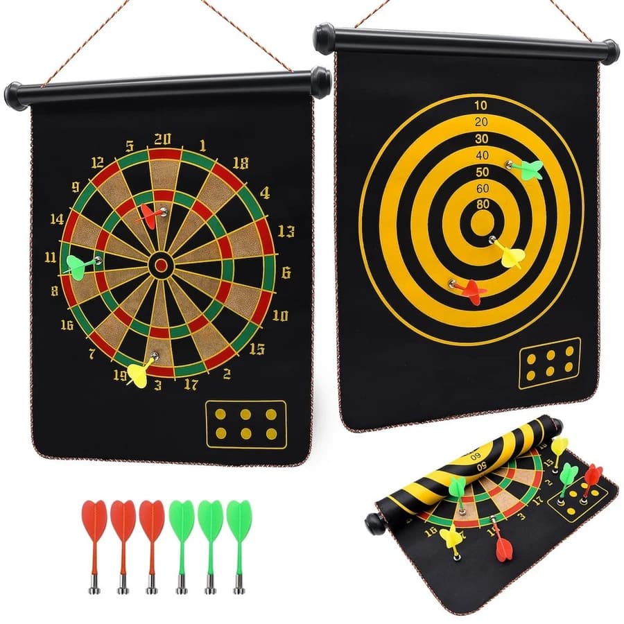 Jogo De Dardos Magnético 45x35cm Alvo Profissional 6 Dardos