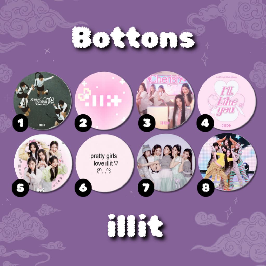 Bottons Illit Kpop Fanmade Botom Bottom Broche Pin