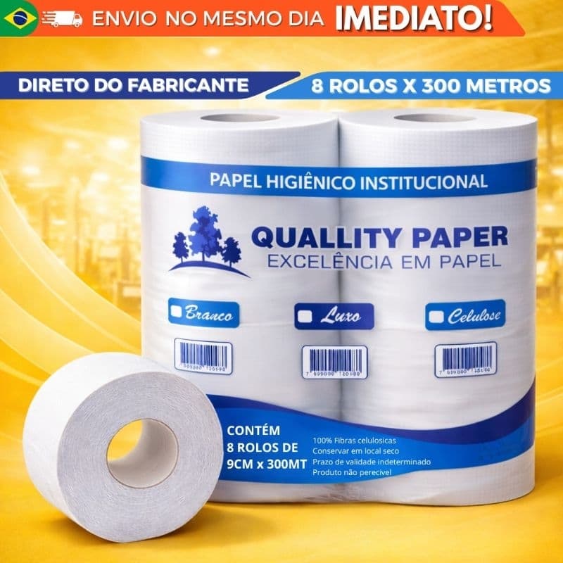 Higienico 8 rolão Institucional Papel Grande