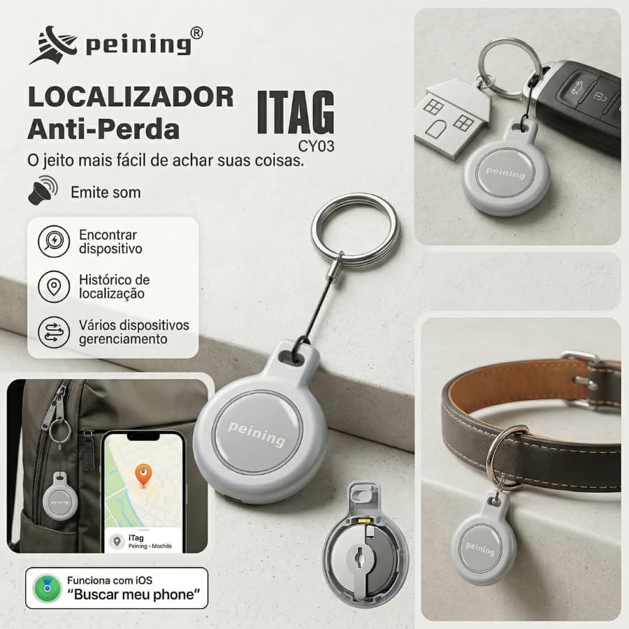 Rastreador Smart iTag GPS Bluetooth Localizador Anti-Perdas Compatível iPhone ENVIO IMEDIATO!