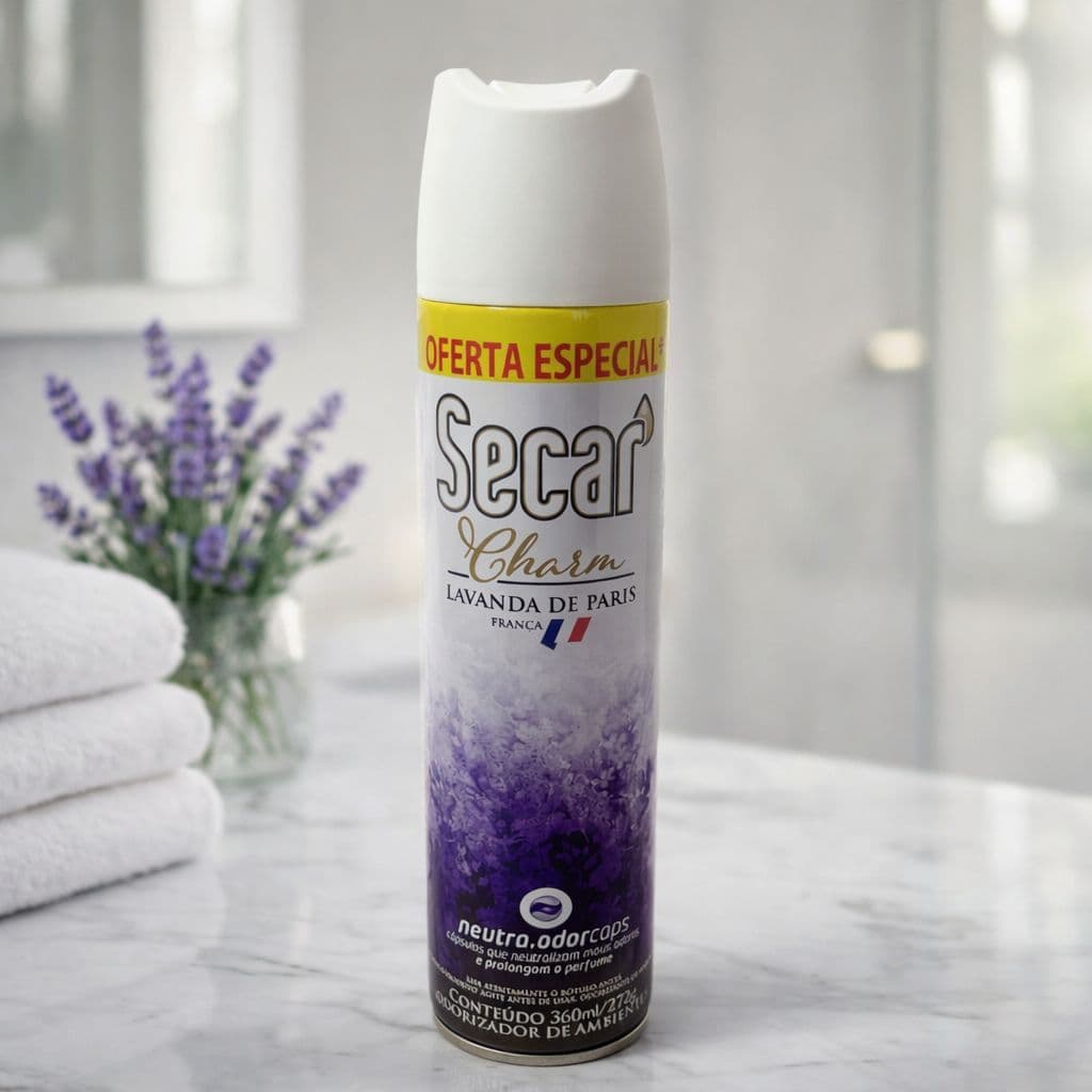 Odorizador de Ambientes Secar Charm Lavanda de Paris 360ml | Neutraliza Odores | Perfume Duradouro