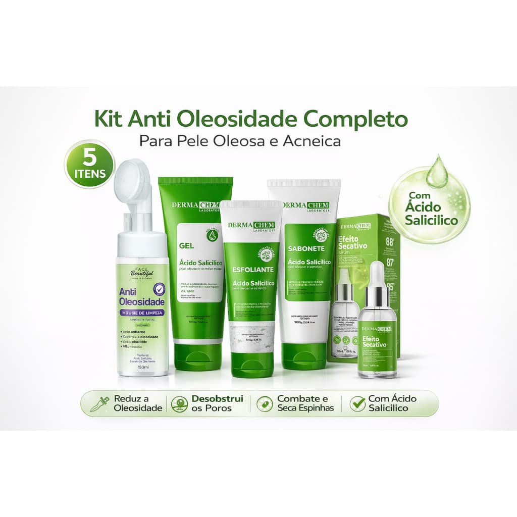 Kit skincare limpeza de pele oleosa antiacne cravos e espinha