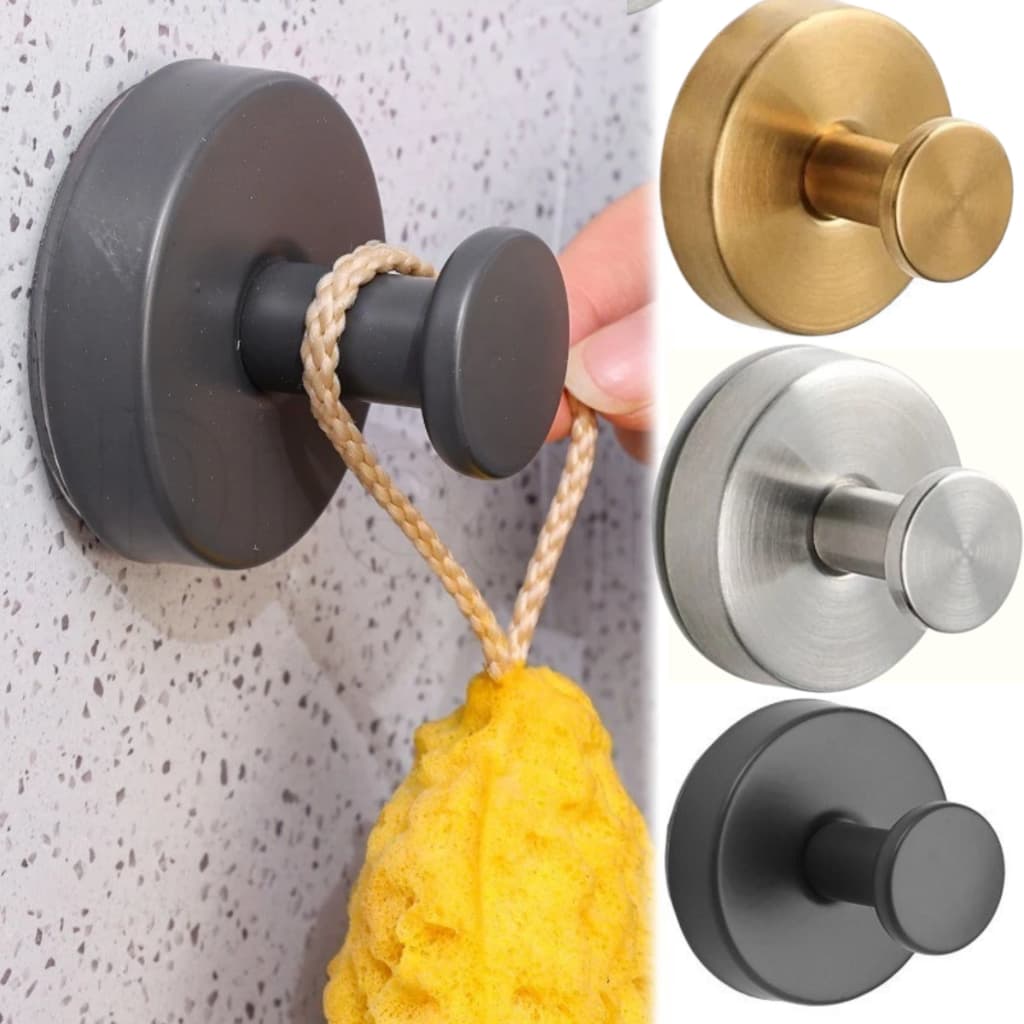 Ventosa A Vácuo Ganchos De Sucção De Aço Inoxidável Chuveiro Banheiro Suportes Toalhas Penduradas