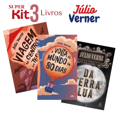 Kit 3 Livros: Viagem ao centro Da Terra + Volta Ao Mundo Em 80 Dias + Da Terra à Lua