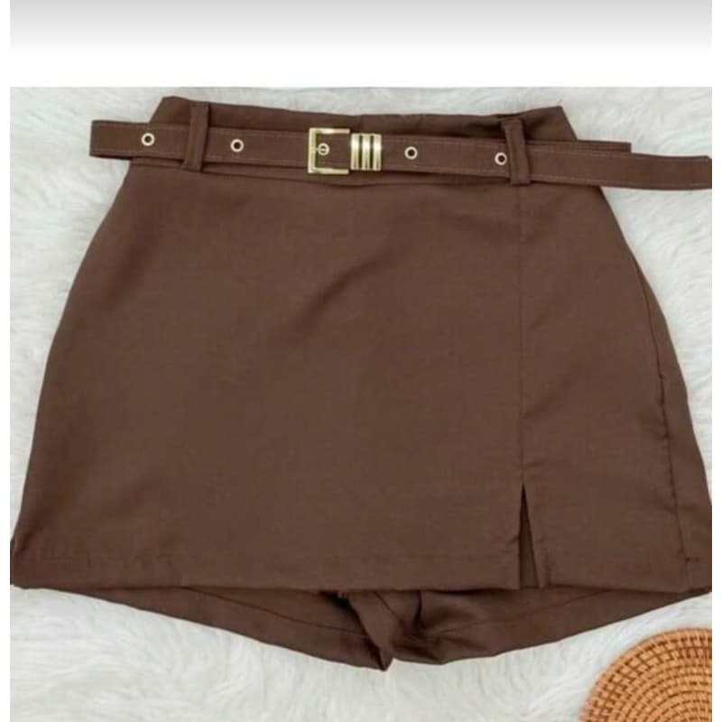 Paiva Style Short Saia De Alfaiataria Com Cinto e Uma Pequena Fenda Lateral Inverno SÃO JOÃO 2026