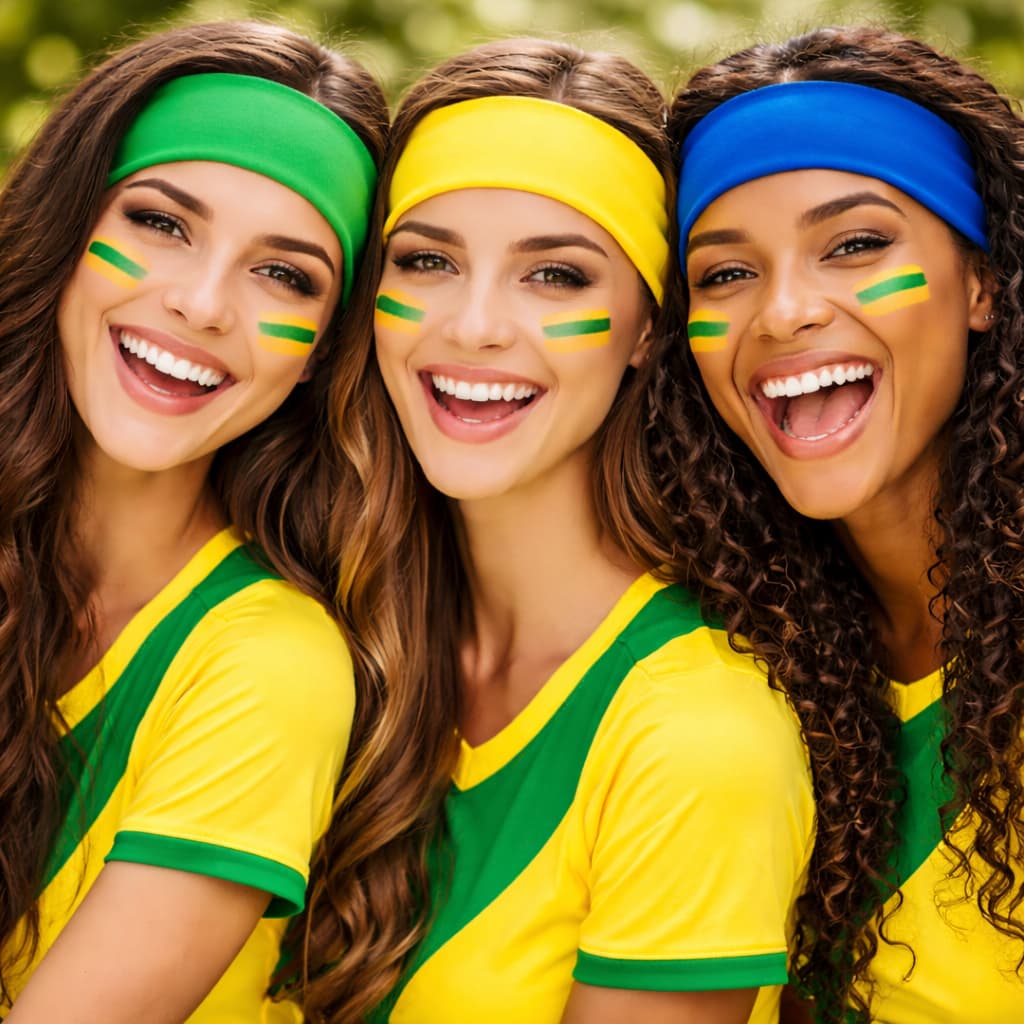 Faixa Cabelo Copa do Mundo Verde Amarelo Azul