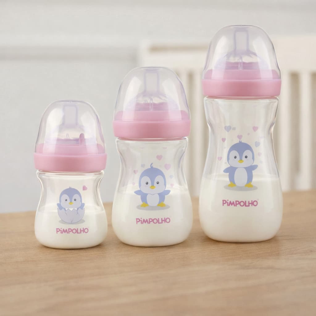 Mamadeira Menino Menina Pimpolho BPA Free 150ml / 260ml / 330ml Anticólica Soft Touch Bebê