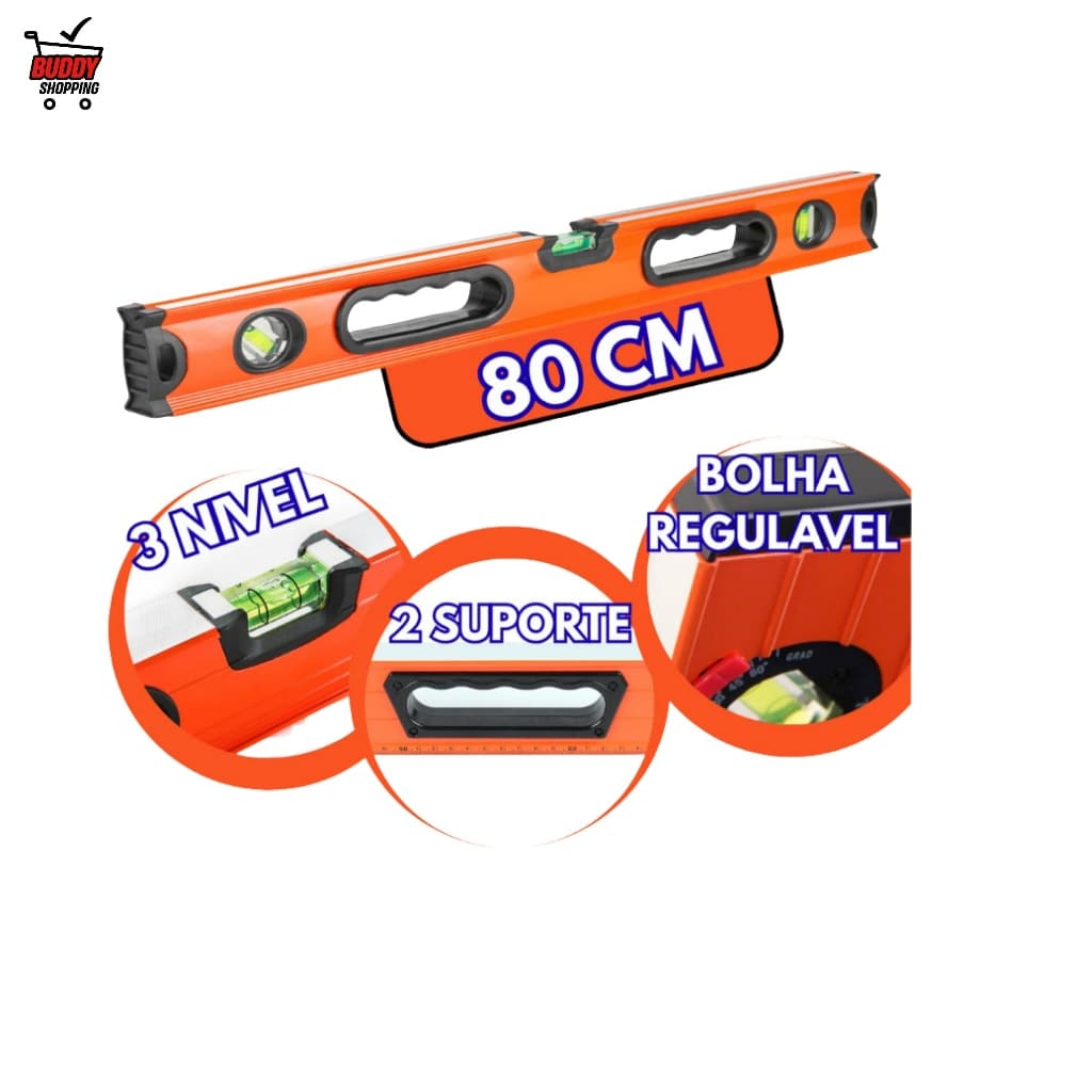 Nível Bolha Alumínio Prumo E Nível Com Imã 80cm 60cm 40cm E 19 Polegadas 3 Bolhas