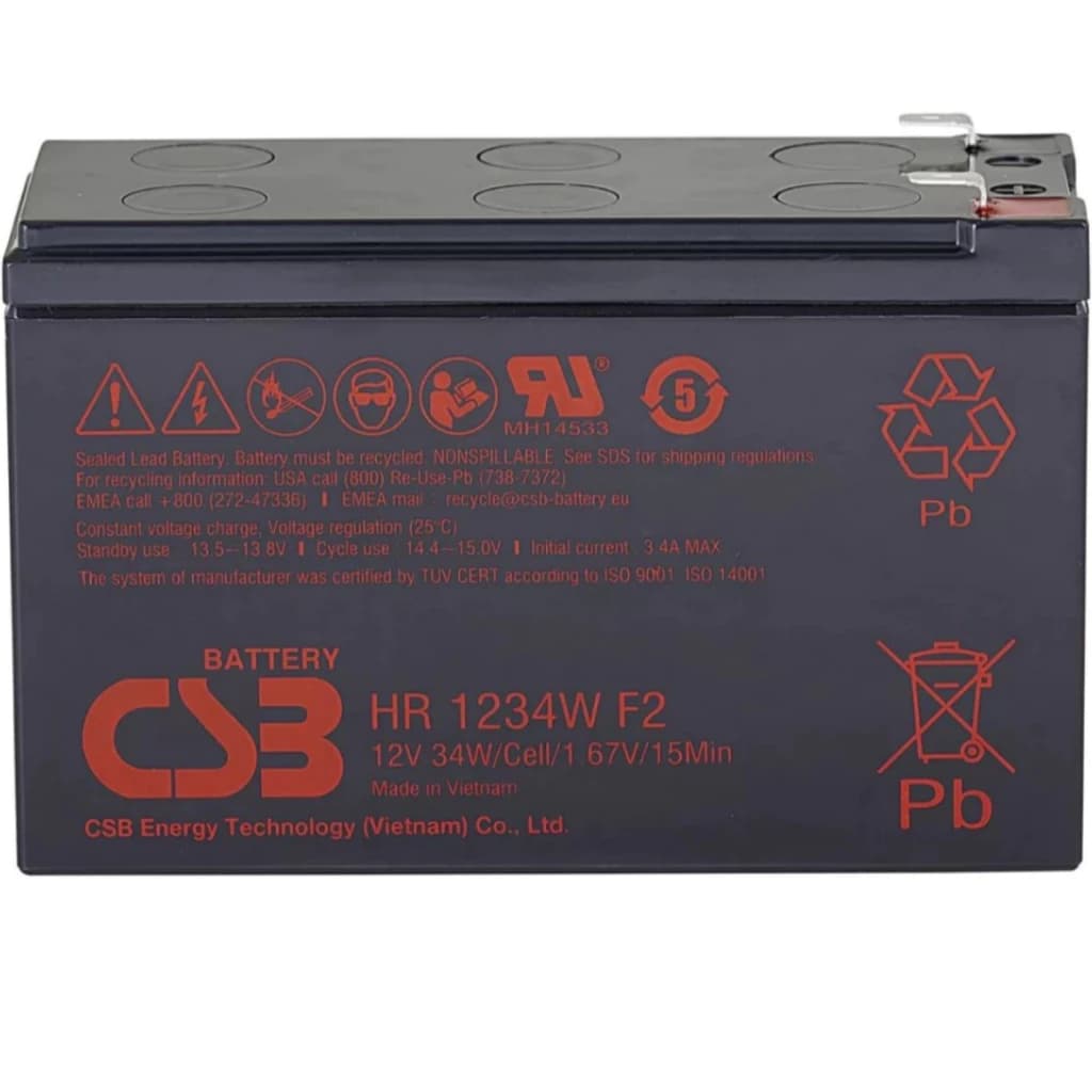 Bateria Selada CSB 12V 9Ah Vrla Nobreak, Alarmes, Carrinho infantil Pulverizador, Som