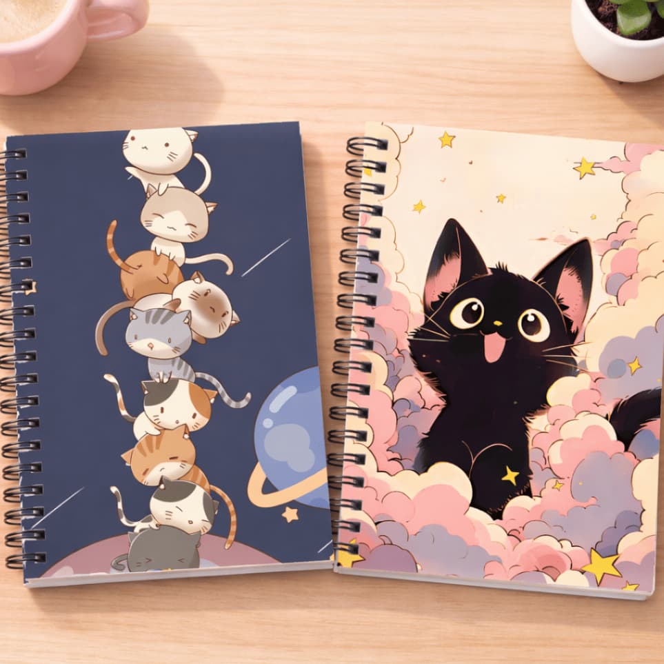 Sketchbook Gatinho Caderno de Desenho e Aquarela, Capa Dura A5 90g 180g 240g Gato