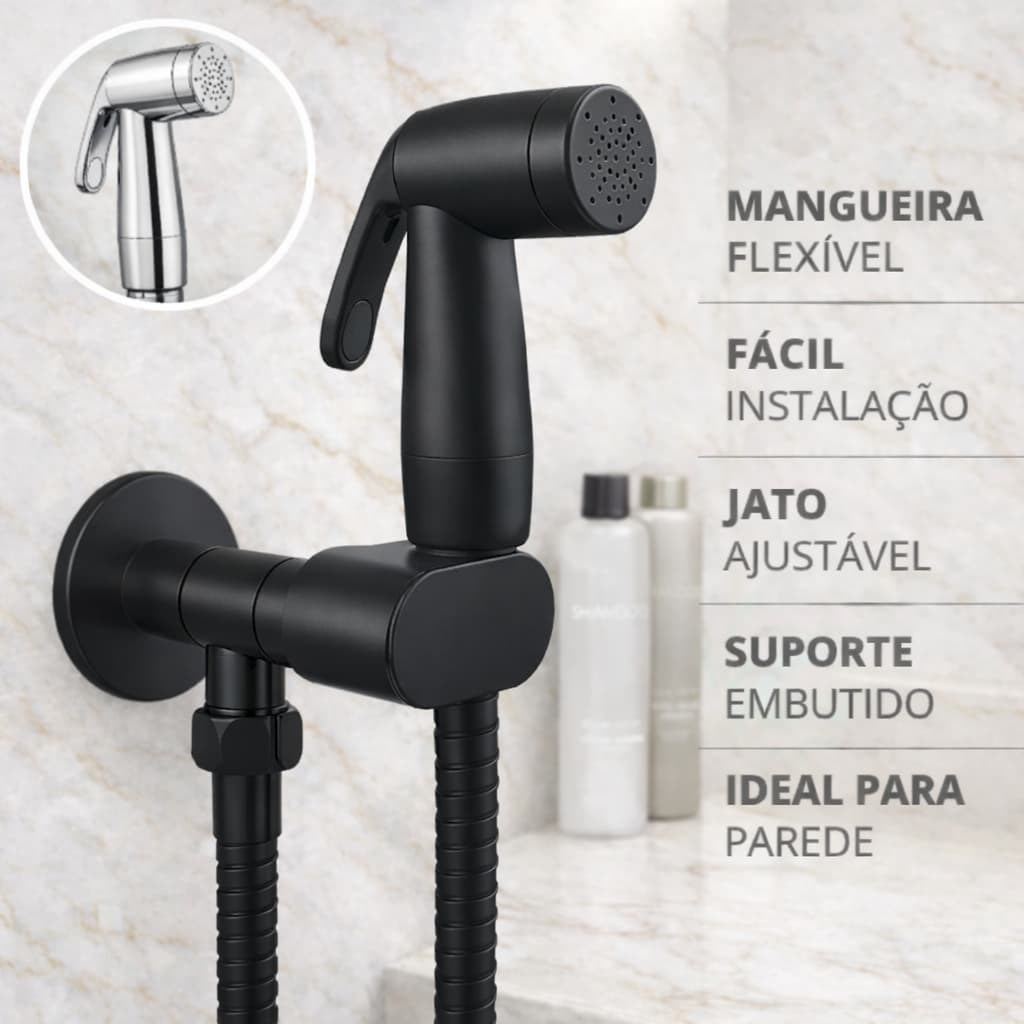 Ducha Higiênica Banheiro Chuveirinho Luxo Com Acoplador Abs