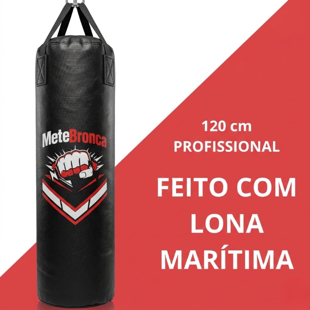 Saco de pancada 120cm Profissional Boxe Muay Thay Mete Bronca