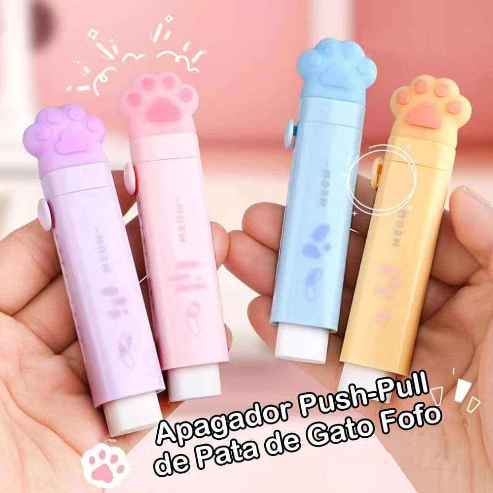 Borracha Push-Pull de Pata de Gato Fofo - Presente para Estudantes，Prêmio Escolar！