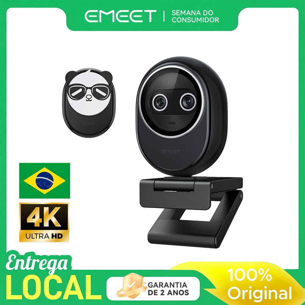 Emeet Webcam 4k Adorável Ai Autofoco Duel Camera 1080p 60fps