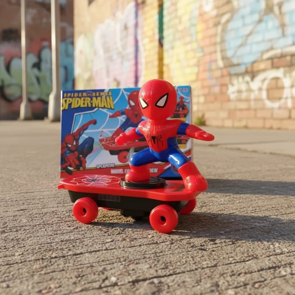Skate Elétrico Do Homem-Aranha com Rotação e Música