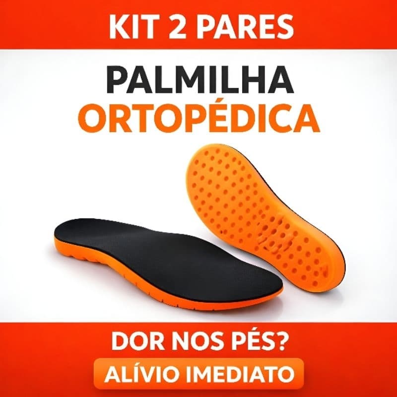 Palmilha Ortopédica Alívio Dor Nos Pés Calcanhar Esporão Conforto Kit 2 Pares