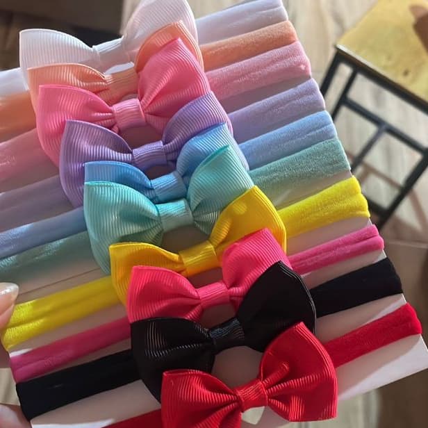 Laço Bebê Meia de Seda Kit 10 Faixa Infantil Recém Nascida Menina