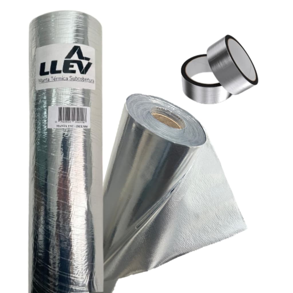 Manta Térmica Foil De Subcobertura Dupla Face 30m² + 2 Fitas De Emenda Casa Telhado
