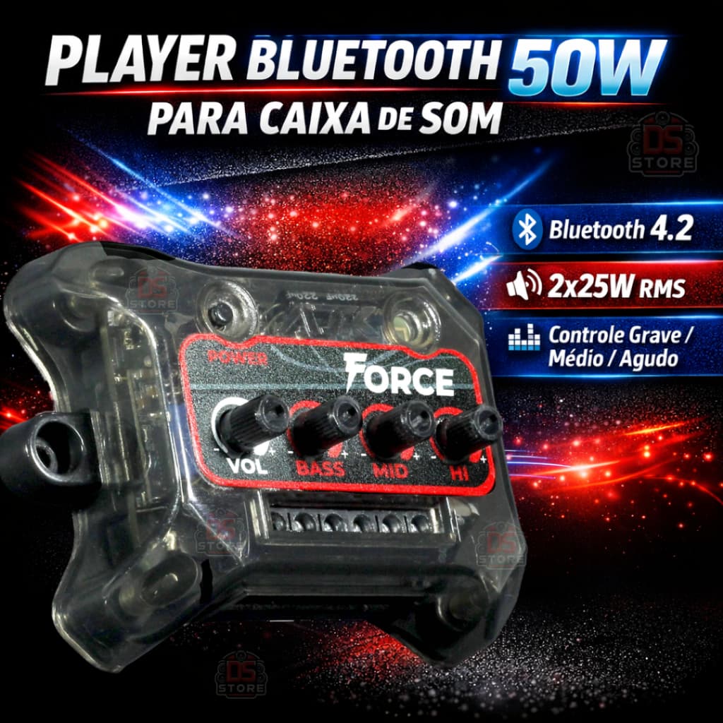 Player Bluetooth AJK 1012 force Amplificador 2x25W
