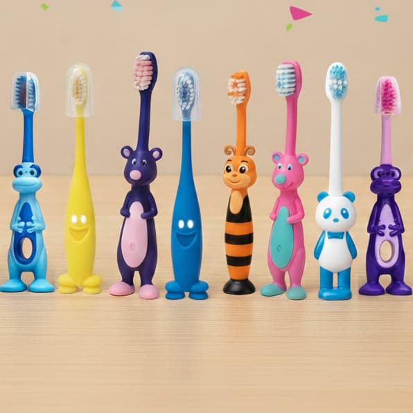 Com 2/3/4/12 Escovas de Dente Infantil/Adulto Bebê e Criança Higiene Bucal - Limpeza Divertida