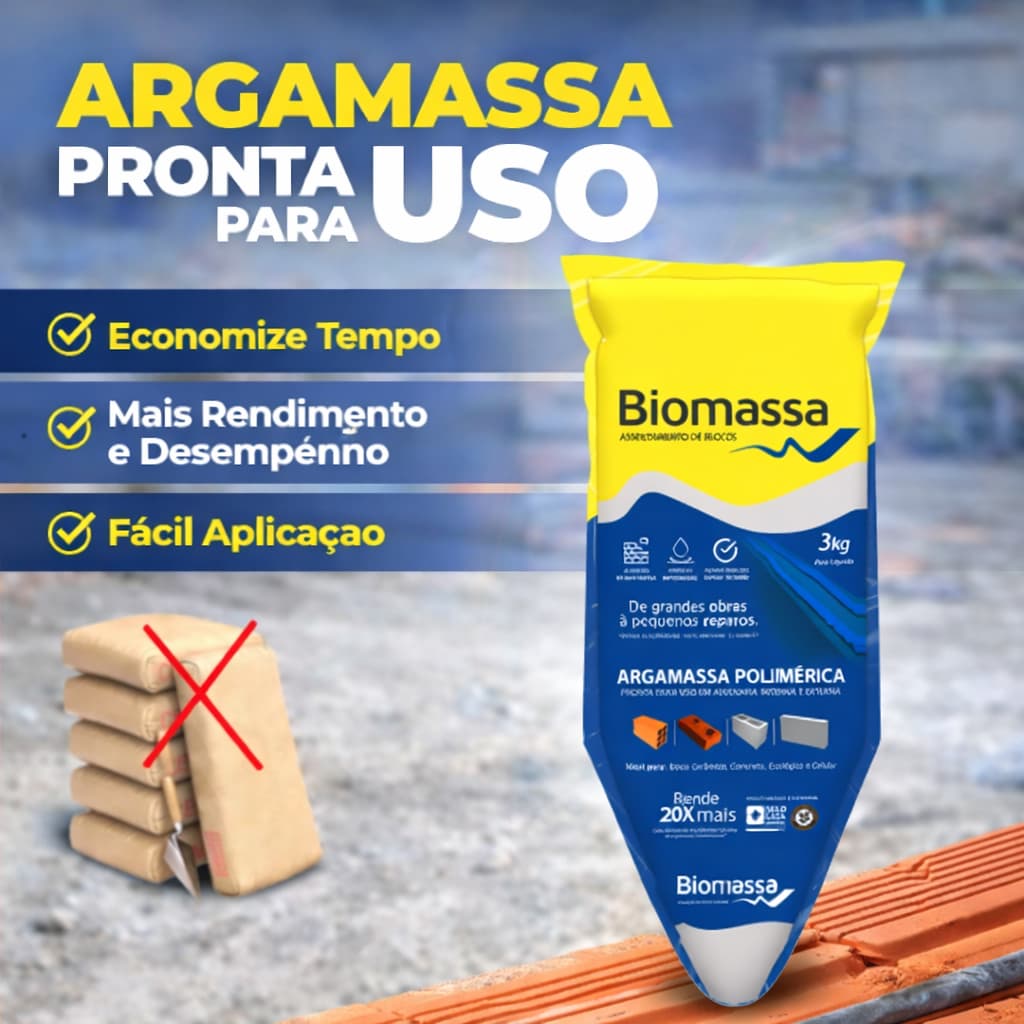 Argamassa Biomassa Bisnaga 3 Kg Polimérica