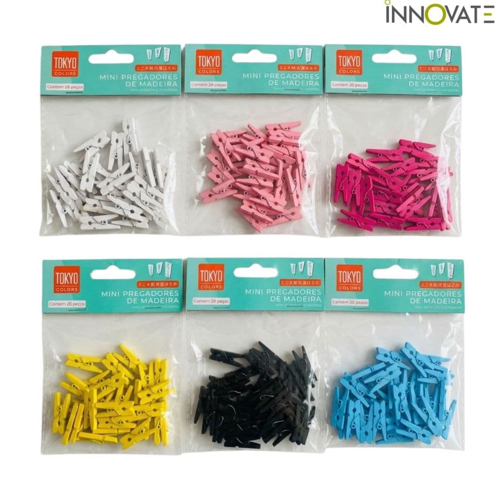 KIT 112 MINI PRENDEDORES DE MADEIRA PAPEL LEMBRANCINHA ARTESANATO COLORIDOS 2,5CMX0,3CM