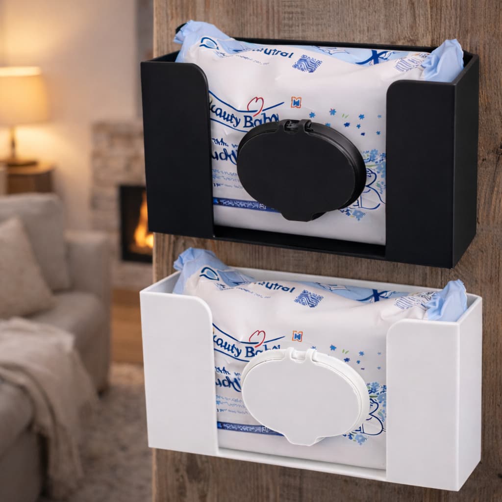 Suporte Porta Lenço Umedecido Parede Adesivo 3M Sem Furos