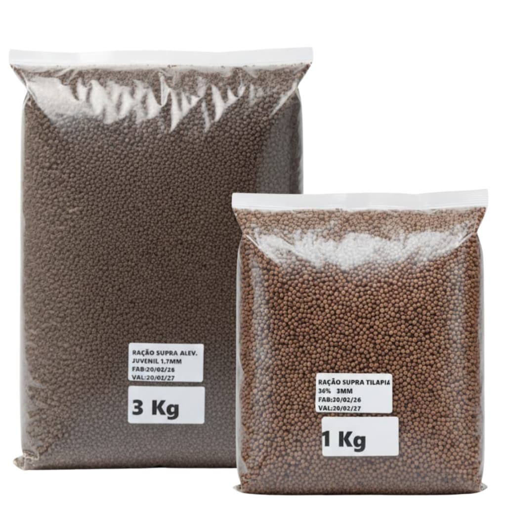 Ração Para Peixes Supra Tilápia 36% Granulada 3mm Alevinos 1kg e 3kg - Promoção !