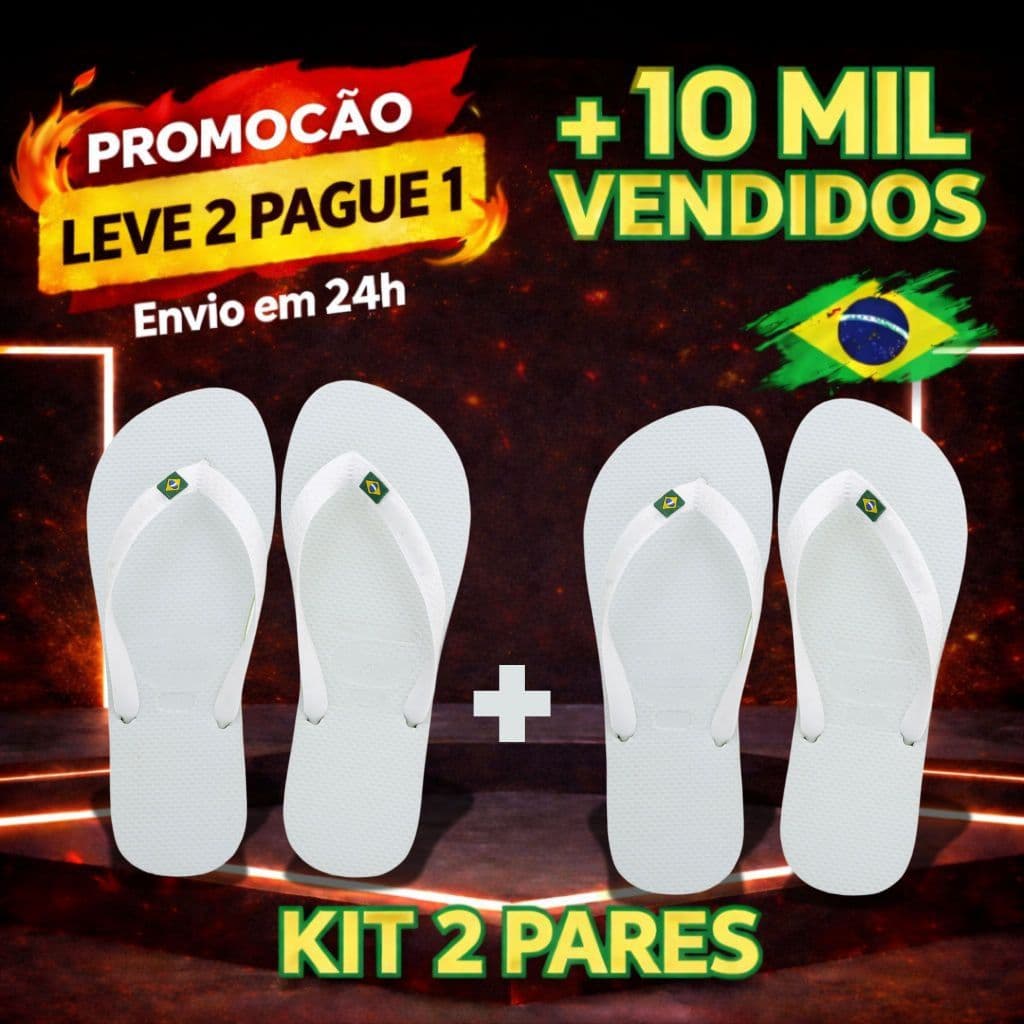 Kit Chinelos Masculino e Feminino Do Brasil Bandeirinha De Borracha Original Anti-Derrapante