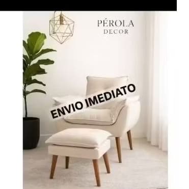 Poltrona Opala  Puff Luxo Amamentação Conforto Descanso Decoração  Sala Quarto - Unitária ou kit pes palito