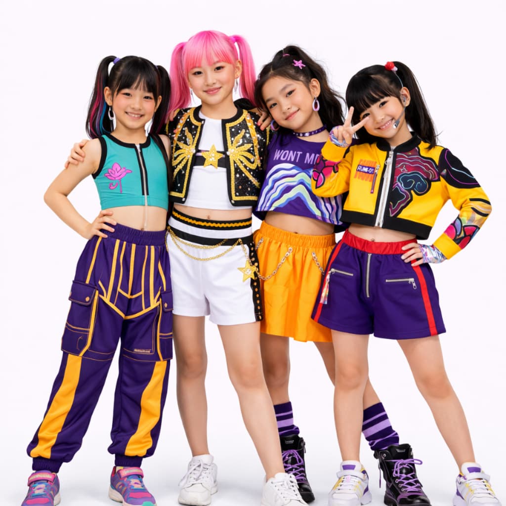 Fantasia Guerreiras do KPop Mira K-Pop Luxo Dança Show Roupa Rumi Zoey Mira Meninas Cosplay Festa Huntrix Aniversário