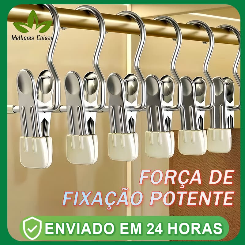 Cabide Roupa Ganchos de Calça Jeans Aço Inoxidável  Cabide Metal Com Prendedor Clip