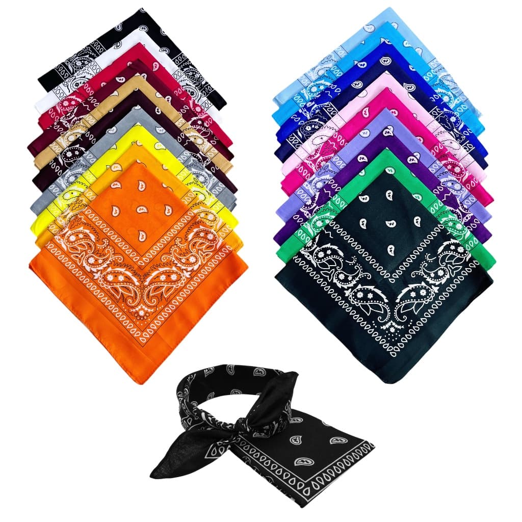 40 Bandanas Escolha as Cores Bandana Lenço Estampado Em Poliéster