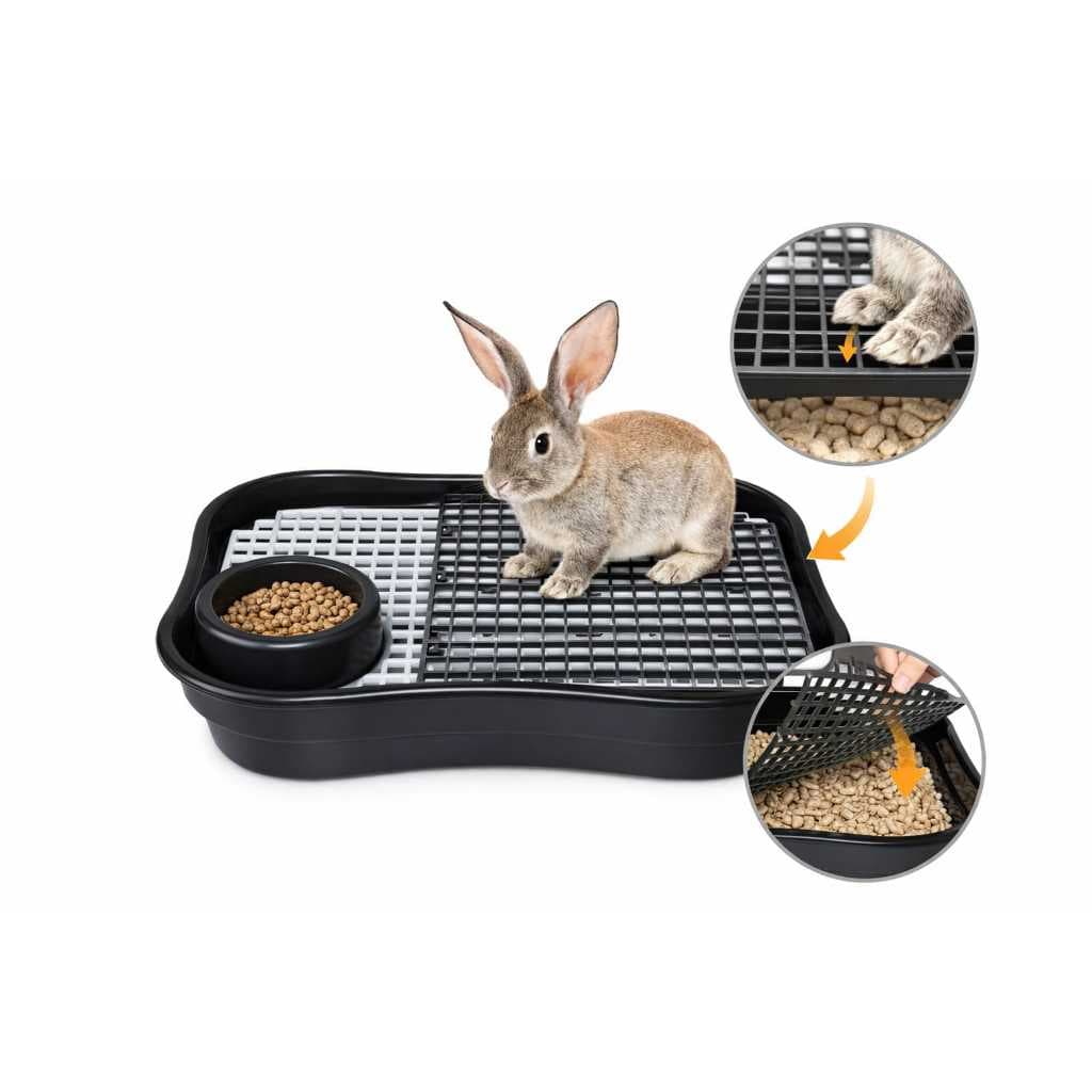 BANDEJA SANITÁRIO COM GRADE PARA PORQUINHO DA ÍNDIA COELHO