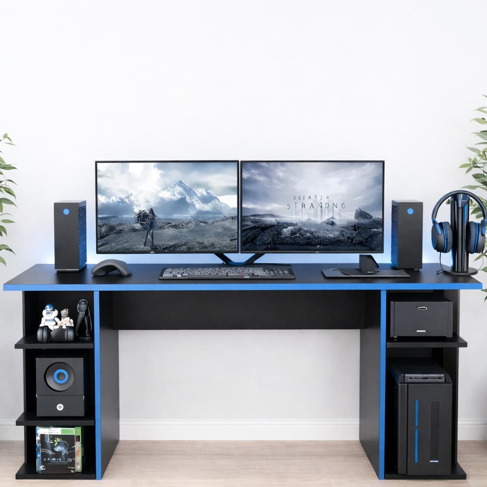 Mesa Gamer Escrivaninha Computador Notebook PC Escritótio Quarto Jogos Compacta Moderna Casa Cores